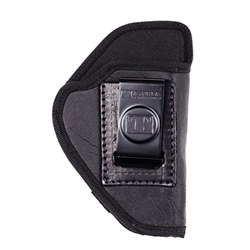 The Weightless is a high end Eco Leather Holster with an open top Design and Reinforced Metal clip
When the time comes to select a comfortable inside the waistband holster consider the Tagua Gunleather Weightless. The Weightless is made from high end eco leather with a reinforced metal clip. The holster features a multi-fit design which covers a wide range of guns. The open top design means that you can draw the firearm quickly and efficiently and it is no wonder this affordable holster is extremely popular. Tagua Gunleather field tests all of their holster designs to help ensure the holster will hold up to the rigors of everyday life and beyond.

Tagua Gunleather The Weightless IWB Holster (Matte Black) Specifications and Features:
Tagua Gunleather TWHS-710
Inside the Waistband Holster
Open Top Carry
Concealed Carry
Comfortable Inside the Waist Carry
Reinforced Metal Clip
Black
Fits:
Most J-Frame Revolvers