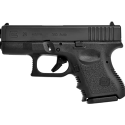 Small in size and weight the GLOCK 28 excels in performance while measuring small enough for a pocket or ankle holster. Because of the low-recoil firing characteristics of the .380 cartridge, it can be