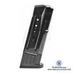 The Smith & Wesson M&P9 M2.0 Compact Magazine is a standard factory replacement magazine. This magazine is for S&W M&P M2.0 Compact models chambered in 9mm Luger and holds 10 rounds of ammunition. It is made from steel and features a blued finish. This magazine is made to S&W specifications and tolerances, using the same manufacturing and materials as the original equipment magazines, ensuring perfect fit and operation.