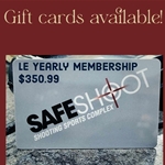 Gift cards can be used in store only. Upon purchase, using the address on your bill, you will be mailed the gift card unless you call and tell us the correct address. Please select free in store pick up and ignore ground shipping. If you want to pick it up yourself please call the store. This gift card is the exact amount for a yearly Safeshoot membership, including tax.
Customers who are Law enforcement, Veterans or First Responders can use this membership.