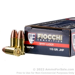 762344701103 Fiocchi (JHP) Pistol Dynamics 9mm 115Gr JHP 50Rd 9APHP