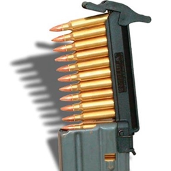 Maglula StripLula AR15 Military-quality 5.56 / .223 cal. 10-rounds magazine loader and unloader. It facilitate loading both 10-rounds from stripper clips and 10 loose rounds into a magazine. It can also unload them out of the magazine. It does so fast, safe, in comfort and painless. Usable for tens-of-thousands rounds.