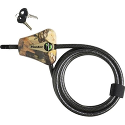 Master Lock 071649223686 Stealth Cam Python Cable Lock Open With Key Black Steel 6'