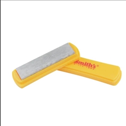 Smith's® 4" Natural Arkansas Sharpening Stone removes modest amounts of metal as it polishes the cutting edge. No other type of sharpener can perform both these functions simultaneously!

The 4" x 1" sized Natural Arkansas stone is mounted on a plastic base and has a plastic lid to protect the stone when not in use. During use, the plastic lid can be inserted into the bottom of the stone base to extend the height of the base and make sharpening your knife safer. The user’s fingers grip lower on the base and remove any chance of cutting your fingers when pulling or pushing the knife’s cutting edge across the sharpening surface.

Measurements:

Stone Length: 4"

Stone Width: 1"

Features:

Sharpens and polishes the cutting edge simultaneously

Smaller size stone is easily stored and transported

Works well on single or double-bevel knives

Cover doubles as base extension