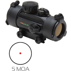 Acquire and engage your target quickly and easily with the TRUGLO Red Dot sight. It works equally well with handguns, shotguns, rifles and even paintball guns. This 30mm dot sight's rugged construction will hold steady through any shooting application. Eleven brightness settings allow for users to adjust the 5 MOA reticle to the lighting situation.

Based in Richardson, Texas and born from innovation, TRUGLO continues year after year to enhance the marketplace with technologically advanced and innovative ideas for the outdoor and shooting enthusiast.

TRUGLO Red Dot Sight Features and Specifications:
Manufacturer Number: TG8030B
TRUGLO 30mm Red Dot Sight 5 MOA Matte Black
5 MOA reticle
Quick target acquisition
Unlimited eye relief
11-position rheostat
Multi-coated lenses
95% light transmission
Anti-reflective interior coating eliminates stray light
Click windage & elevation adjustments
Shock-resistant to 1000gs
Waterproof and fogproof
Integrated Weaver mounting system
3-v CR2032 battery included
Lifetime limited warranty
Color: Matte Black