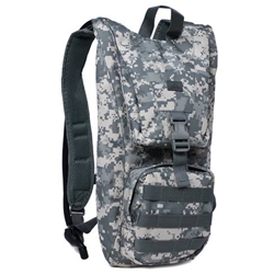 Keep hydrated on your next outdoor adventure with this hydration pack from Red Rock Outdoor Gear. Constructed of 600D polyester, this durable pack features a padded back panel, a hidden zippered pouch under the flap, a lower utility pouch and port holes for the hydration tube at both left and right shoulder. The pack comes complete with a 2.5 liter bladder.