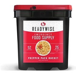 Food is safely sealed in Metallyte pouches
To avoid waste, each pouch conveniently contains 4 servings
25 year Shelf Life
7560 Total calories
Grab and go handles for easy transport in an emergency
52 cups of water required
4 days of food at 1800 calories per day
Package Includes:

Creamy Pasta and Vegetable Rotini (4 Servings)
Savory Stroganoff (4 Servings)
Tomato Basil Soup with Pasta (4 Servings)
Southwest Beans and Rice (4 Servings)
Brown Sugar and Maple Multi-Grain (4 Servings)
Apple Cinnamon Cereal (4 Servings)
Orange Delight Drink Mix (16 servings)
Whey Milk Alternative (12 Servings)