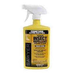 For use on clothing, tents, and other gear, Sawyer Permethrin insect repellent not only repels insects, they actually kill ticks, mosquitoes, chiggers, mites, and more than 55 other kinds of insects. The naturally occurring version breaks down rather quickly in sunlight but Sawyer’s pharmaceutical grade, synthetic Permethrin premium insect repellent can last 6 weeks or 6 washings on clothing and other fabrics, making it a fantastic odorless barrier of protection from mosquitoes and ticks.