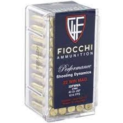 Manufacturer Number: 22FWMA
Caliber: .22 Winchester Magnum Rimfire
Bullet Type:Jacketed Soft Point
Bullet Weight: 40 Grain
Rounds: 50 Rounds per Box
Muzzle Velocity: 1910 fps
Brass Casings
Accurate
Consistent Ignition
Clean Burning
Usage: Target, Range, Hunting
